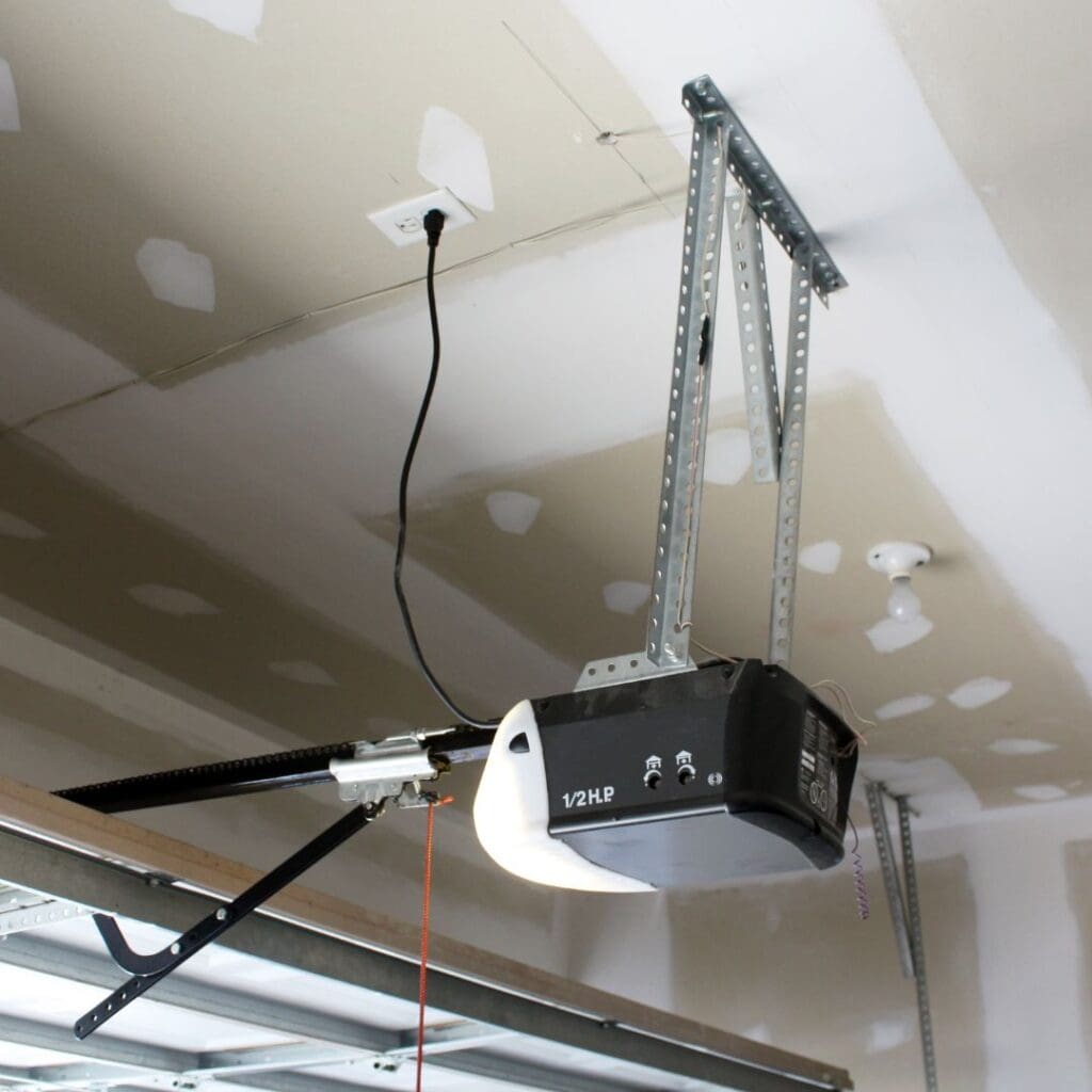 garage door opener hanging from ceiling
