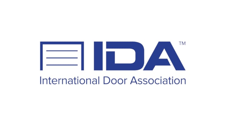 IDA logo representing International Door Association membership for trusted garage door professionals